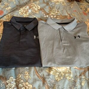 2 Under Armour Boys Collared Shirts Size L